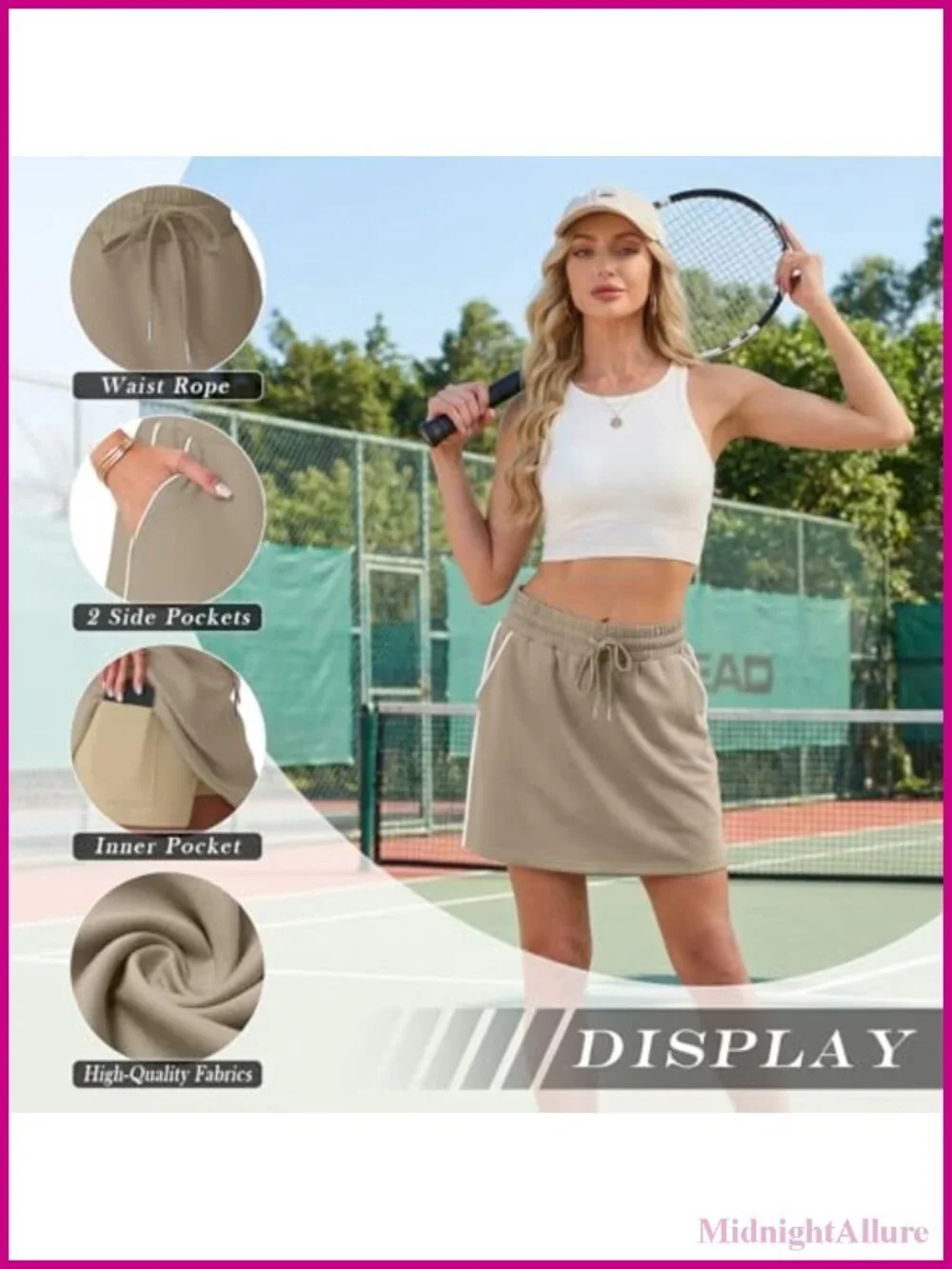 Women's Active Skirt with Built-in Shorts and Pockets for Tennis Golf Workout
